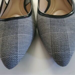 Arbella True Comfort Black White Plaid Patent Slip On Flats Shoes